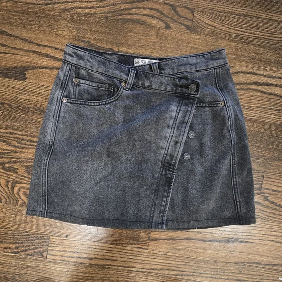 Free People Black Denim Skirt - Picture 3 of 5